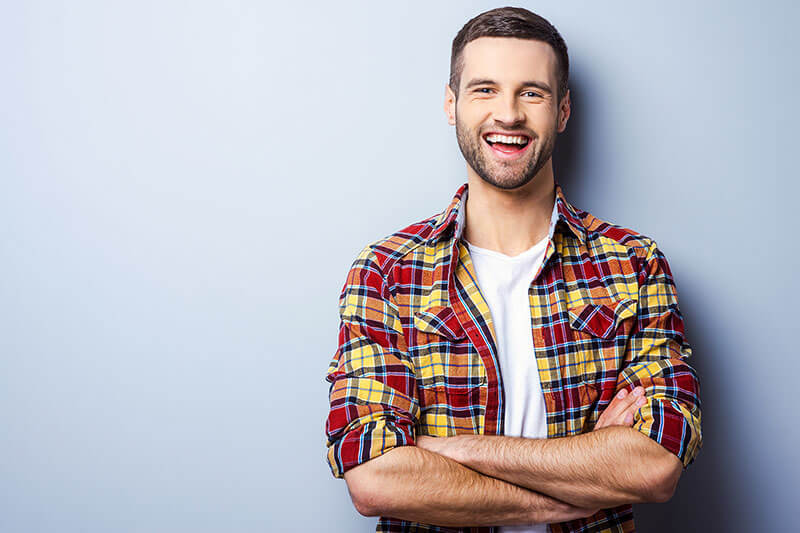 Young man smiling